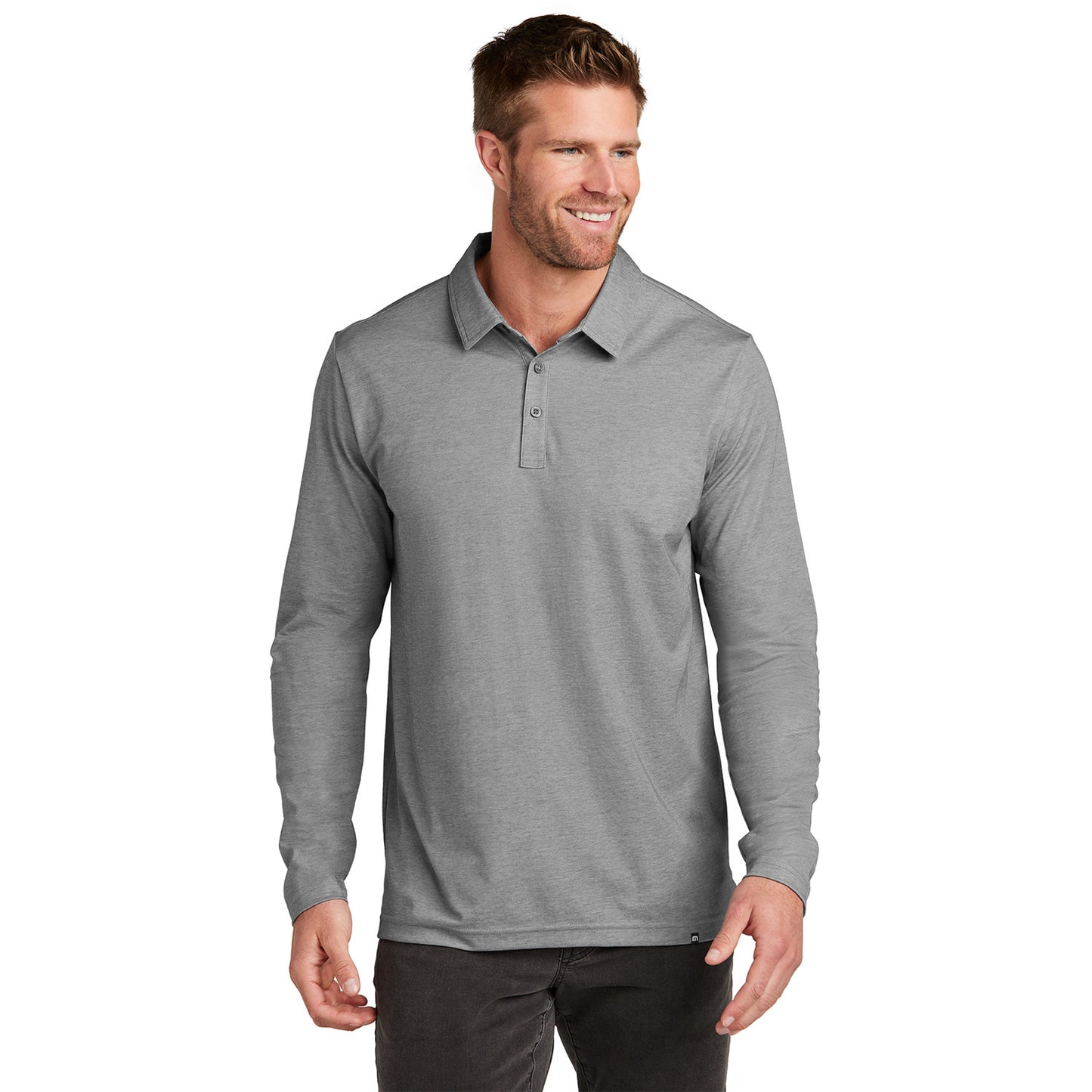 TRAVISMATHEW OCEANSIDE HEATHER LONG SLEEVE POLO