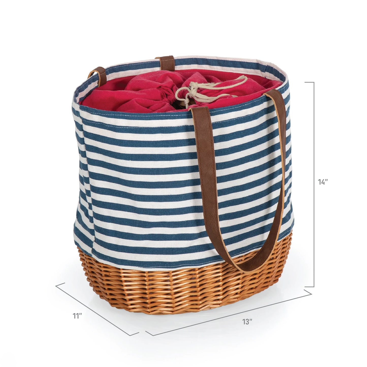 CANVAS AND WILLOW BASKET TOTE