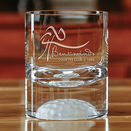 ON THE ROCKS GLASS - GOLF THEMED