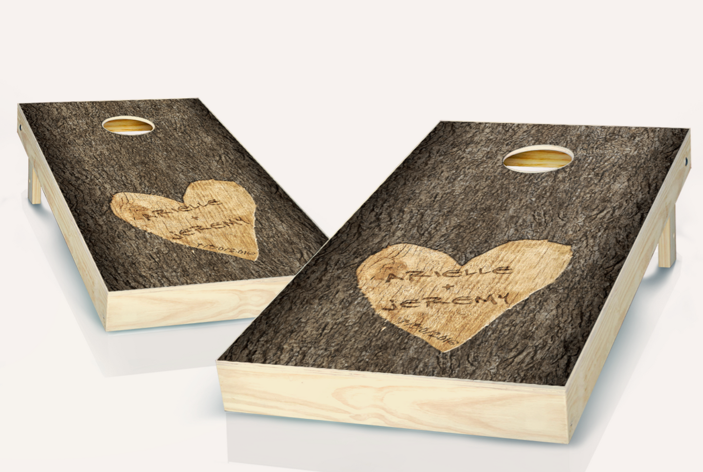 CORNHOLE SET - Wedding Tree Carved