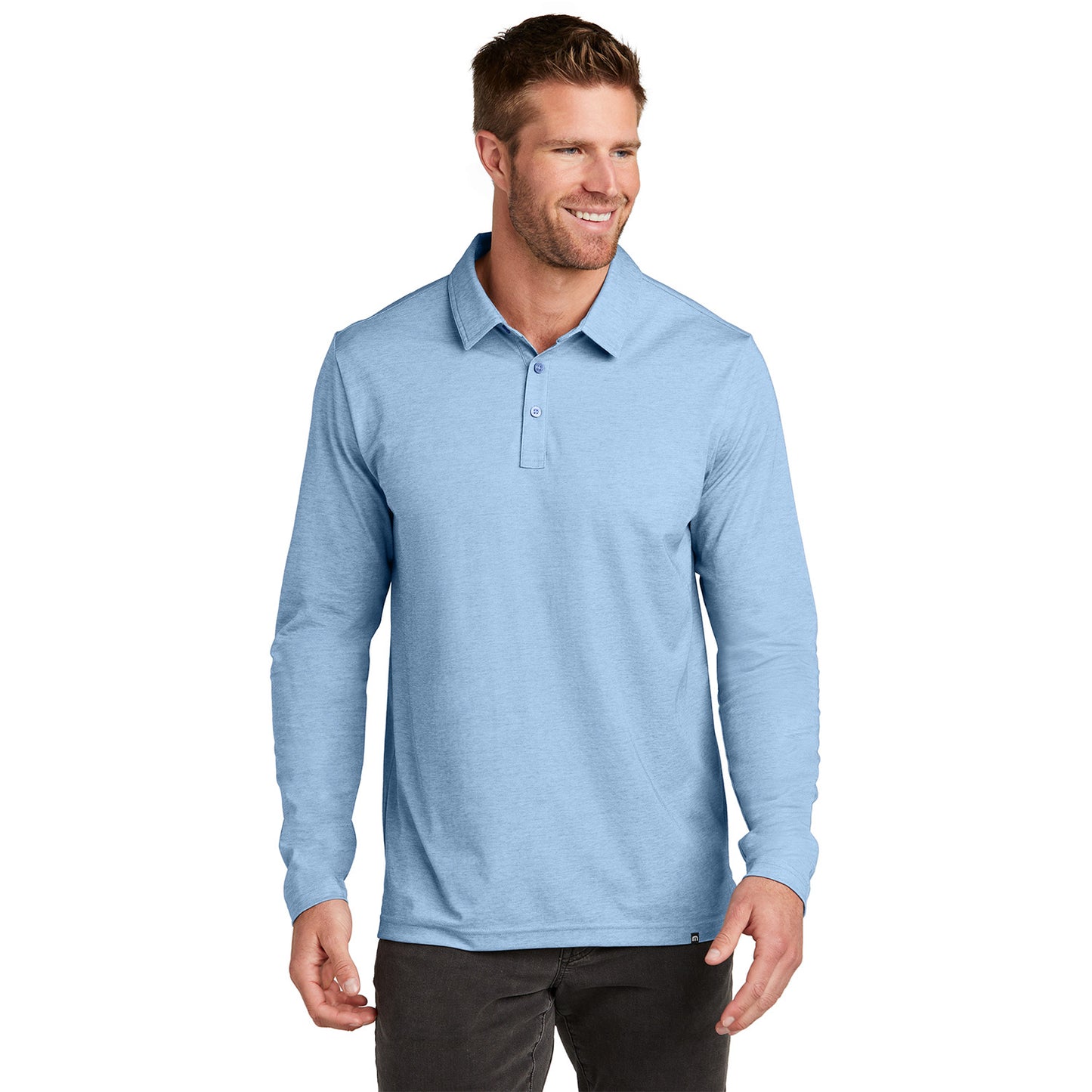 TRAVISMATHEW OCEANSIDE HEATHER LONG SLEEVE POLO