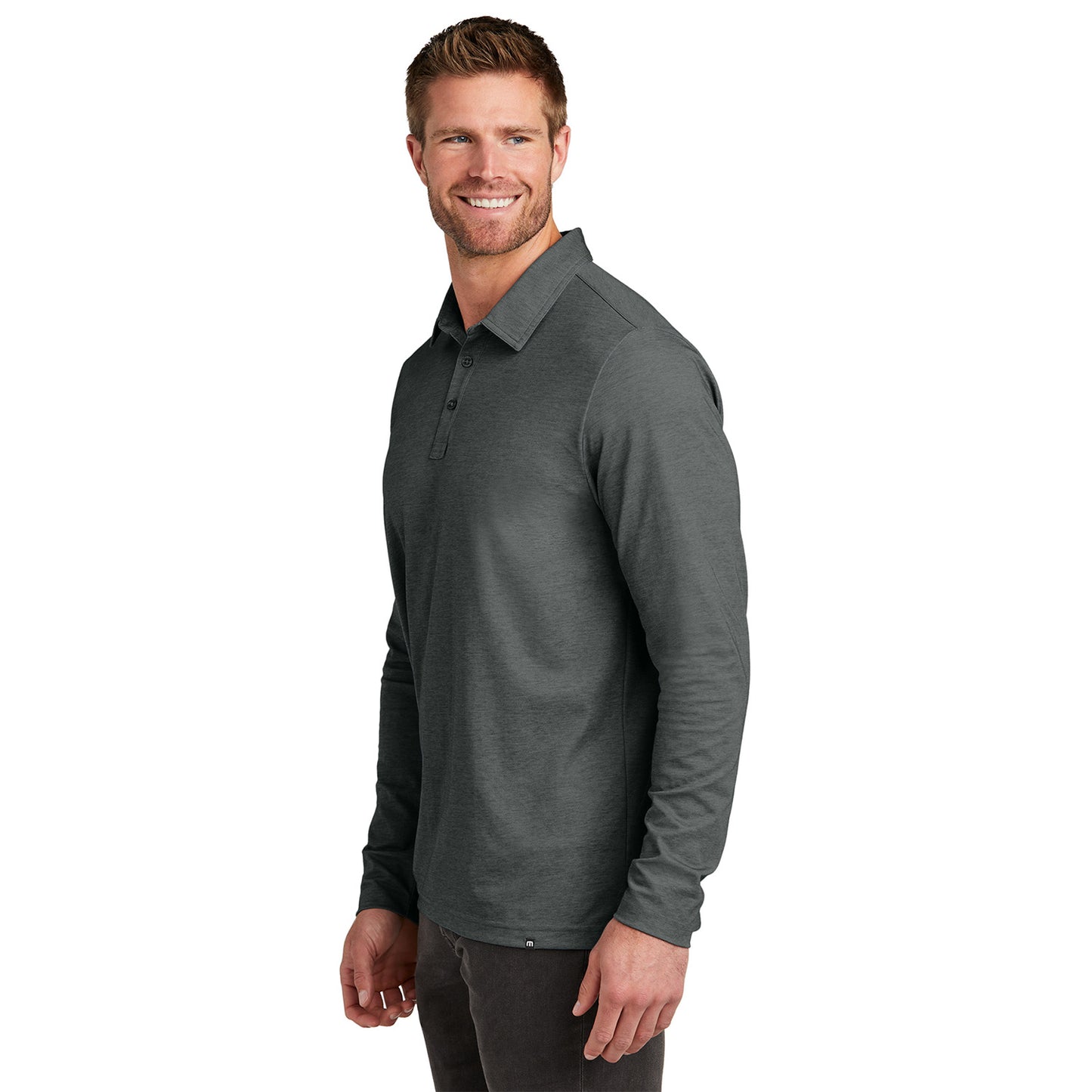 TRAVISMATHEW OCEANSIDE HEATHER LONG SLEEVE POLO