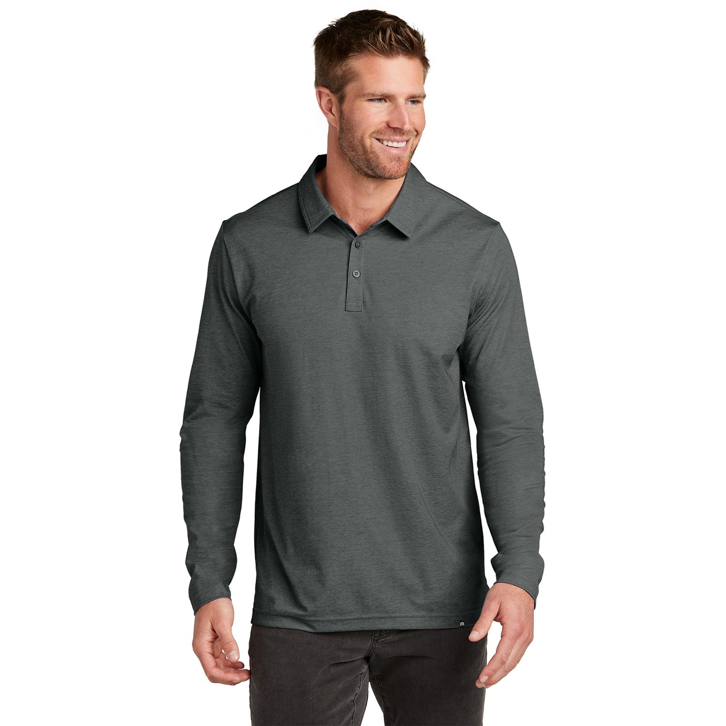 TRAVISMATHEW OCEANSIDE HEATHER LONG SLEEVE POLO