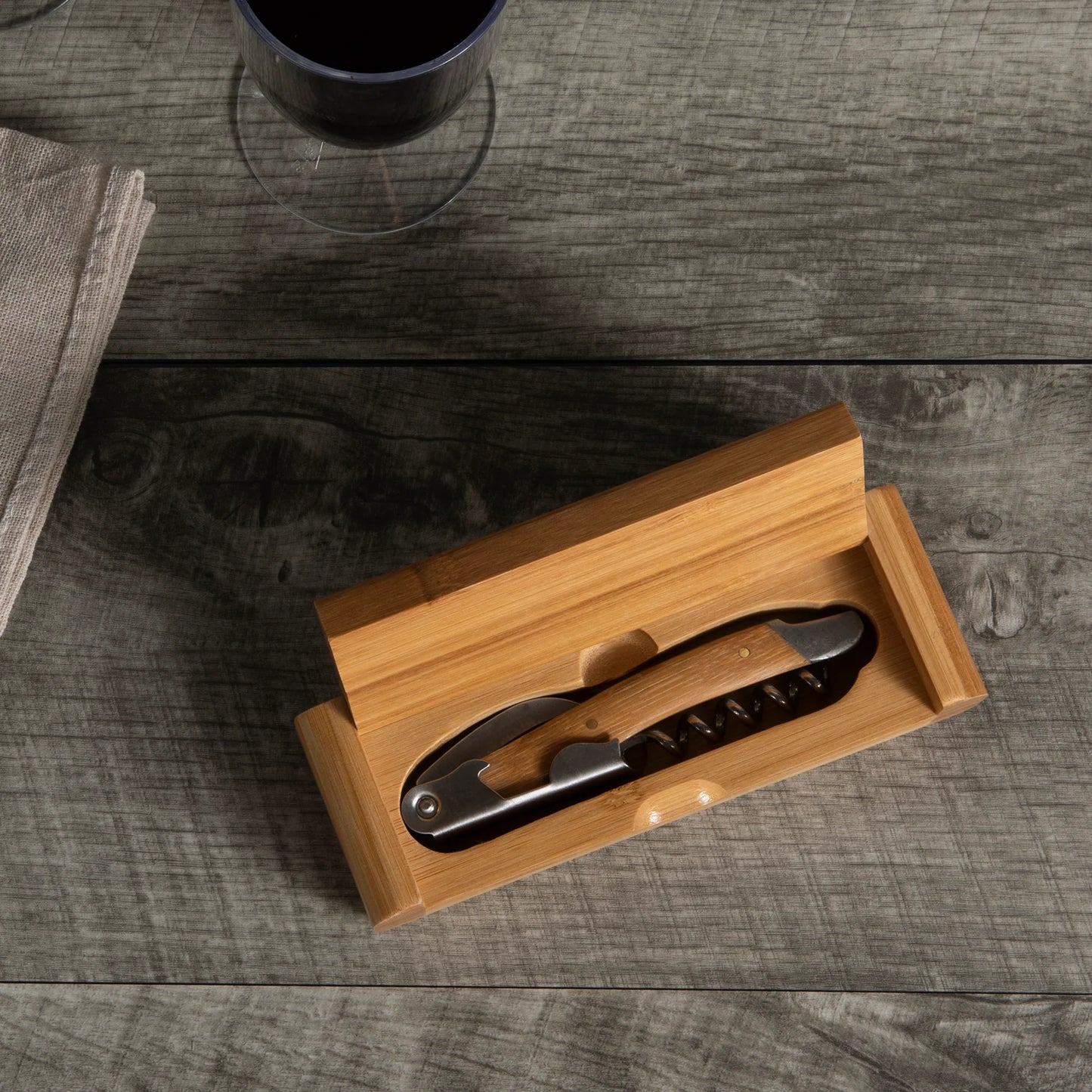 DELUXE CORKSCREW IN BAMBOO BOX