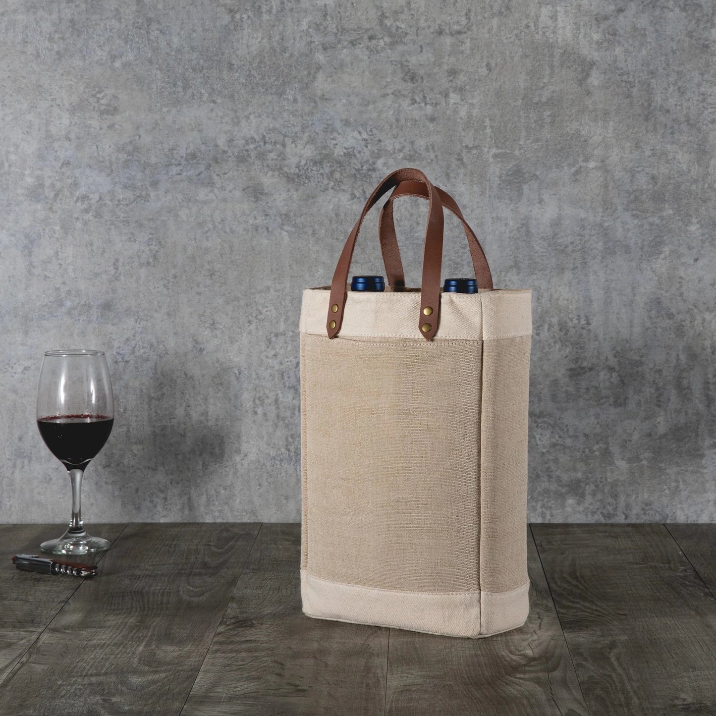 PINOT JUTE 2 BOTTLE INSULATED WINE BAG / TOTE