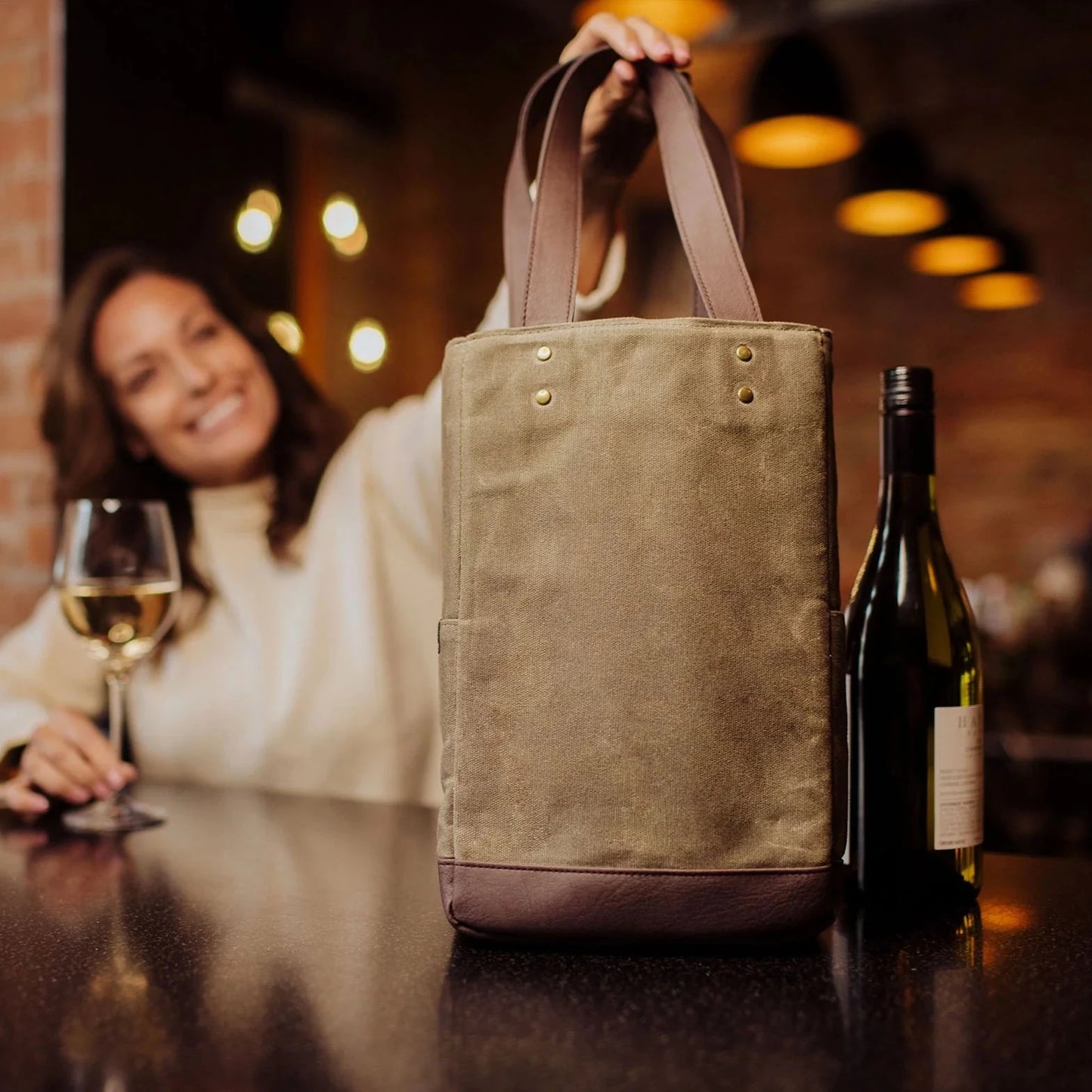 2 BOTTLE INSULATED WINE COOLER BAG / TOTE